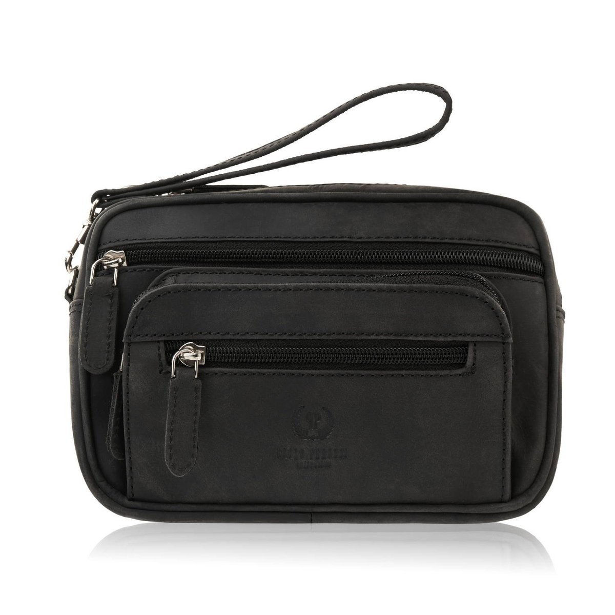 Saszetka Męska Czarna Skórzana Do Ręki Vintage Paolo Peruzzi T-130-Hbl