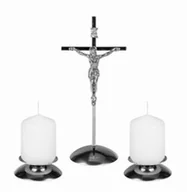 Dewocjonalia - Komplet kolędowy nowoczesny kolorze srebrnym - 16 cm - miniaturka - grafika 1