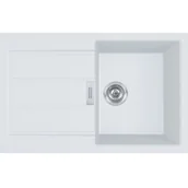 Zlewozmywaki - Franke Zlewozmywak granitowy Sirius S2D 611-78 1-komorowy z ociekaczem biały 143.0612.628 - miniaturka - grafika 1