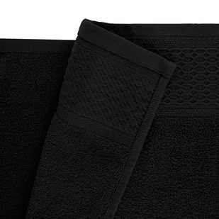 RĘCZNIK D BAWEŁNA 100% SOLANO BIAŁY + CZARNY (P) 2X50X90+2X70X140 KPL. - Ręczniki - miniaturka - grafika 1