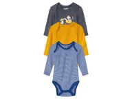 Body dla niemowląt - lupilu® Body niemowlęce, 3 szt. (62/68, Wzór niebieski/granatowy/żółty) - miniaturka - grafika 1