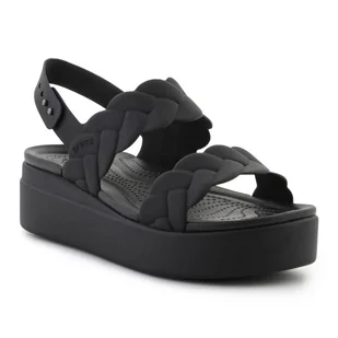 Sandały Crocs Brooklyn Woven Low Wedge 209977-060 czarne - Sandały damskie - miniaturka - grafika 1