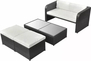 Elior Wypoczynkowy zestaw mebli ogrodowych Aiden - czarny E4202vidaxl_42481 - Meble ogrodowe - miniaturka - grafika 1