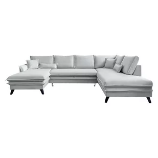 Jasnoszara rozkładana sofa w kształcie litery "U" Miuform Charming Charlie, prawostronna - Narożniki - miniaturka - grafika 1