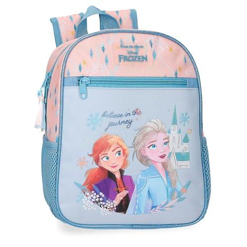 Joumma Disney Frozen Believe in The Journey Plecak przedszkolny adaptacyjny do wózka niebieski 23x28x10 cm Poliester 6,44L, Niebieski, Plecak przedszkolny z możliwością dostosowania do wózka