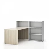 Zestawy mebli biurowych - B2B Partner Zestaw mebli biurowych single SEGMENT, 3 półki, prawy, dąb naturalny / biały 611694 - miniaturka - grafika 1