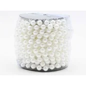 Ozdoby bożonarodzeniowe - Girlanda koralikowa 100 cm biała - miniaturka - grafika 1