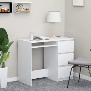 vidaXL Biurko vidaXL VidaXL Biurko białe 90x45x76 cm płyta wiórowa 801373 - Biurka - miniaturka - grafika 1