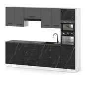 Meble kuchenne - Kuchnia nowoczesna modułowa duża słupek 2.6m biały szary san sebastian - miniaturka - grafika 1