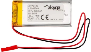 Akumulator Li-Po LP502248 Akyga AKY0486 3.7V / 450mAh PCM złącze JST 2-Pin 150mm - Ładowarki i akumulatory - miniaturka - grafika 1