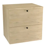 Szafki łazienkowe - Wisząca szafka pod umywalkę w kolorze dąb cremona - Tavesi 3X - miniaturka - grafika 1