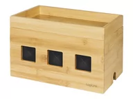 Wtyczki i adaptery - LOGILINK KAB0076 Cable box 255x140x165 mm bamboo - miniaturka - grafika 1