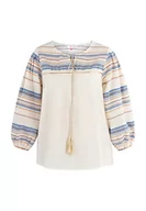 Bluzki damskie - IZIA Bluzka damska, Pomarańczowy, niebieski, wełniany biały, L - miniaturka - grafika 1