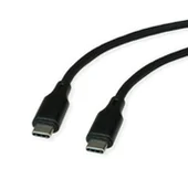Kable USB - ROLINE Kabel USB 2.0, C-C, M/M, 60W, silikonowy, czarny, 1 m - miniaturka - grafika 1