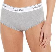 Spodenki damskie - Calvin Klein Damskie szorty chłopięce typu hipster ze stretchem, szary (Grey Heather), S - miniaturka - grafika 1