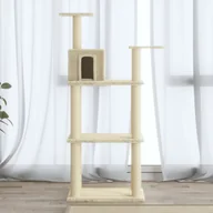 Drapaki dla kotów - vidaXL Drapak dla kota ze słupkami sizalowymi kremowy 119 cm 171427 - miniaturka - grafika 1