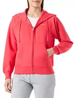 Bluzy damskie - Champion Damska bluza z kapturem Legacy American Classics Stretch Interlock małe logo Boxy Full Zip, Czerwony, S - miniaturka - grafika 1