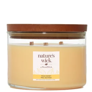 WoodWick Natures Wick Świeca w szkle z 3 drewnianymi knotami Wild Honey 1szt - Świece - miniaturka - grafika 1
