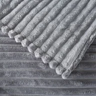 Koce - Koc w paski gruby 150 x 200 cm brąz/grafit - miniaturka - grafika 1