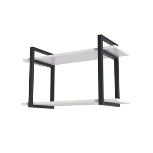 Półka Wiszaca na Ścianę Loft Biała Czarna Regał Nowoczesna 80 cm - Półki do salonu - miniaturka - grafika 1