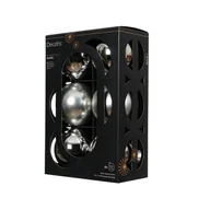 Bombki - Bombka szklana mix połysk/mat śr. 8 cm srebrna 6 szt. - miniaturka - grafika 1