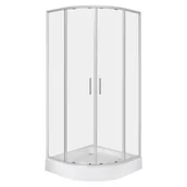 Kabiny prysznicowe - Kabina prysznicowa z brodzikiem Solid RS 90 CHR szkło transparentne 6 mm, profole chrom KERRA - miniaturka - grafika 1