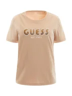 Bluzki damskie - GUESS DAMSKI T-SHIRT KOSZULKA BLUZKA BEŻOWA XS - miniaturka - grafika 1