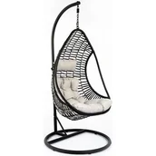 Fotele ogrodowe wiszące - SASKA GARDEN Huśtawka Fotel Wiszący Cocoon Crescent Delux Czarny/Szary victoriasport-1017976-0 - miniaturka - grafika 1