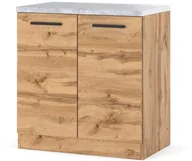 Szafki kuchenne - szafka kuchenna stojąca z blatem modułowa blande drewniana 80cm dąb wotan - miniaturka - grafika 1