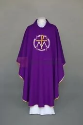 Ornat z haftowaną symboliką adwentową - Szaty liturgiczne - miniaturka - grafika 1