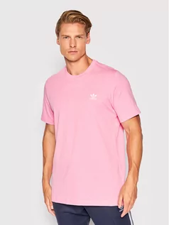 Koszulki sportowe męskie - T-Shirt adicolor Essentials Trefoil HJ7980 Różowy Regular Fit - adidas - grafika 1