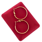 Kolczyki - Kolczyki złote kółeczka 30mm - Pozłacana Stal chirurgiczna - miniaturka - grafika 1