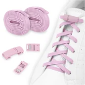 Akcesoria obuwnicze - Elastyczne sznurówki bez wiązania z zapinkami na magnes jasnoróżowe 100 cm - miniaturka - grafika 1