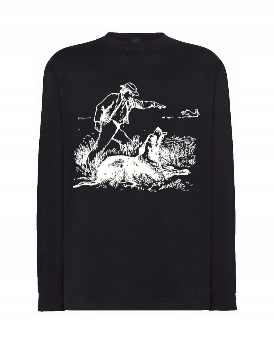 Longsleeve męski nadruk PIES POLOWANIE r.3XL