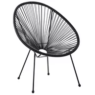 Fotele i krzesła ogrodowe - Beliani Krzesło rattanowe czarne ACAPULCO II - miniaturka - grafika 1