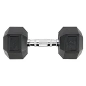 Hantle i ciężarki - HMS, Hantla gumowana sześciokątna HEX PRO 10kg - miniaturka - grafika 1