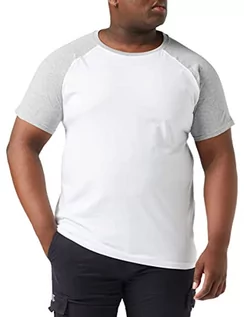 Koszulki męskie - Urban Classics T-shirt męski Raglan Contrast Tee, biały/szary, 5XL - grafika 1