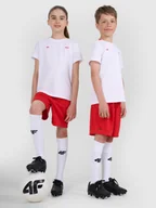 Koszulki dla dziewczynek - 4F Koszulka sportowa dziecięca 4F JUNIOR x Robert Lewandowski - biała 122/128 (6-8 lat) - miniaturka - grafika 1