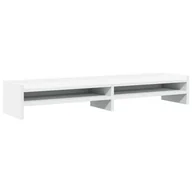 Akcesoria do monitorów - vidaXL Podstawa pod monitor biała 100x24x16 cm Materiał drewnopochodny - miniaturka - grafika 1