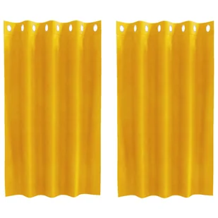 Zasłony vidaXL Musztardowe Poliester 140 x 140 cm - Zasłony - miniaturka - grafika 1