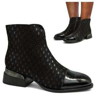 Botki Damskie SKÓRZANE Eleganckie Ciepłe Jesienne na Obcasie Barski 38 - S.Barski - Botki damskie Botki Damskie SKÓRZANE Eleganckie Ciepłe Jesienne na Obcasie Barski 38 - S.Barski - Botki damskie - miniaturka - grafika 1