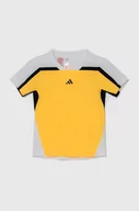 Koszulki dla chłopców - adidas Performance t-shirt dziecięcy kolor żółty z nadrukiem - miniaturka - grafika 1