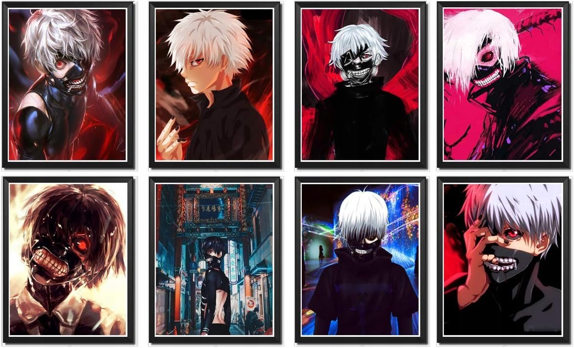 Zestaw 8 plakatów Anime, poster tokyo ghoul