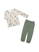Piżamy chłopięce - Chłopięca piżama dł.rękaw las kremowa Nicol - miniaturka - grafika 1