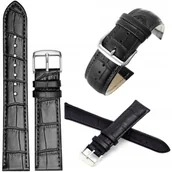 Akcesoria do smartwatchy - Pasek Skórzany Do Zegarka 20Mm Uniwersalny Czarny - miniaturka - grafika 1