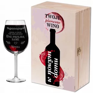 ZESTAW NA WINO KIELISZEK PARAPETÓWKA PREZENT Z2 - Kieliszki - miniaturka - grafika 1