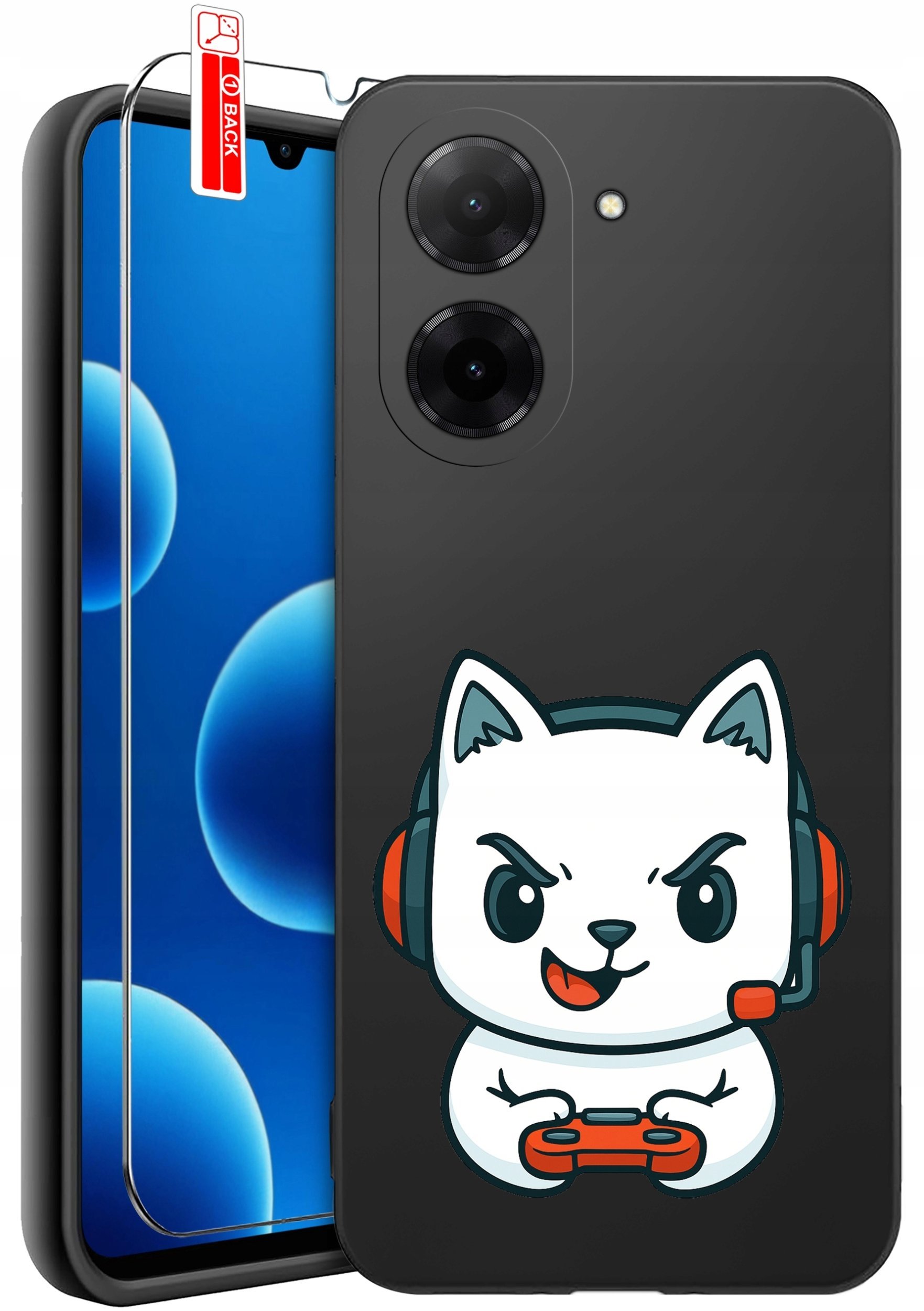 ETUI do Xiaomi Redmi A5 WZORY SILIKONOWE MATT CASE + SZKŁO 9H