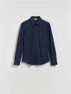 Koszule męskie - Reserved - Gładka koszula super slim fit - granatowy - miniaturka - grafika 1