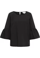 Bluzki damskie - usha WHITE LABEL Bluzka z rękawami w kształcie trąbki damska 21523610, czarny, XL - miniaturka - grafika 1