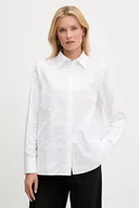 Koszule damskie - Karl Lagerfeld koszula bawełniana damska kolor biały regular z kołnierzykiem klasycznym A3W11021 - miniaturka - grafika 1